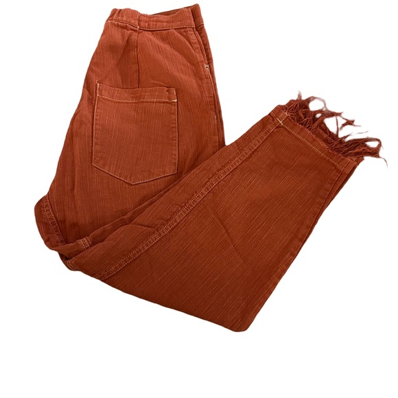 Zara TRF Collection Cotton Tencel High Rise Raw Hem Pants Size Medium - Picture 6 of 7